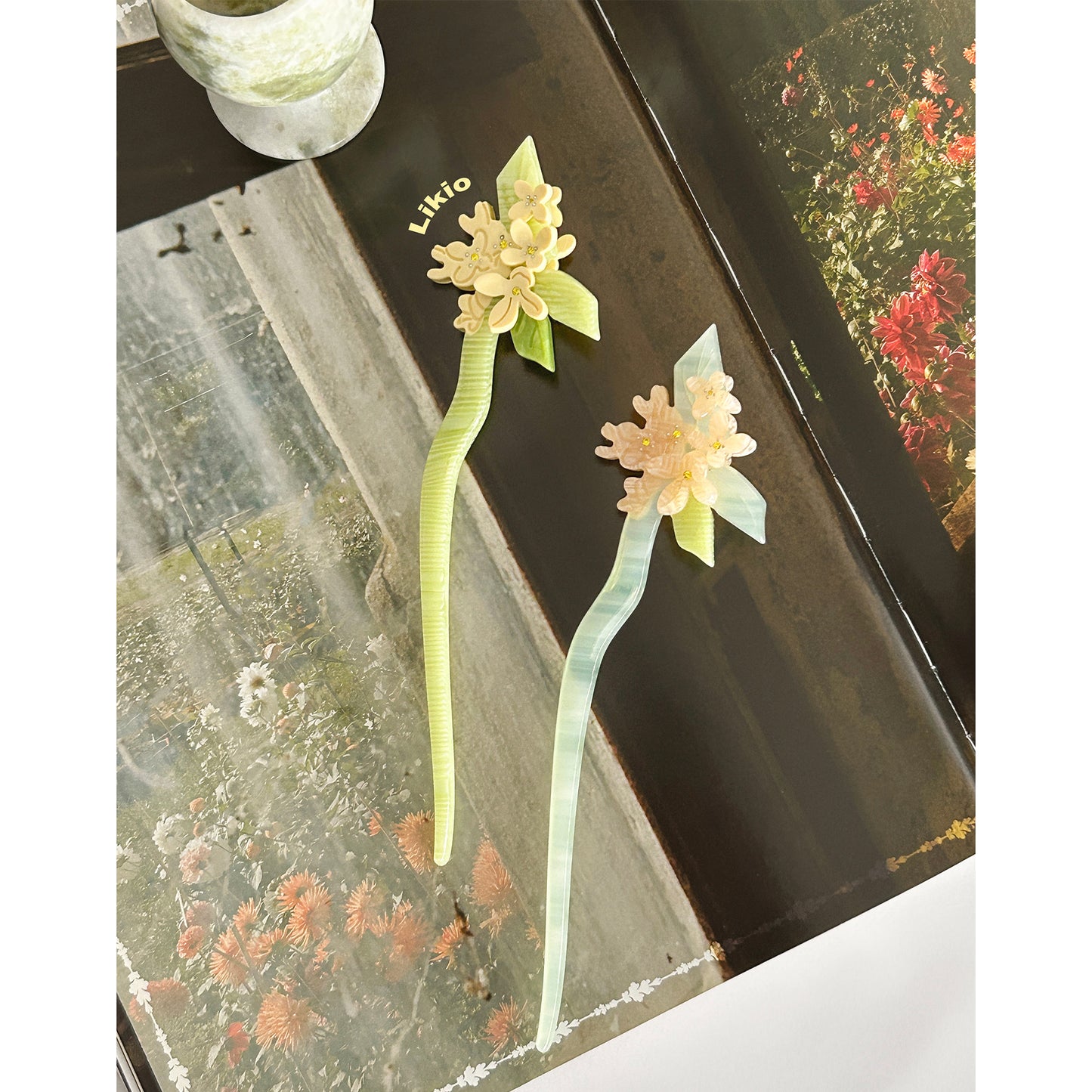 Manlong Osmanthus Rain 3D Osmanthus Handmade Acetate Hair Pin