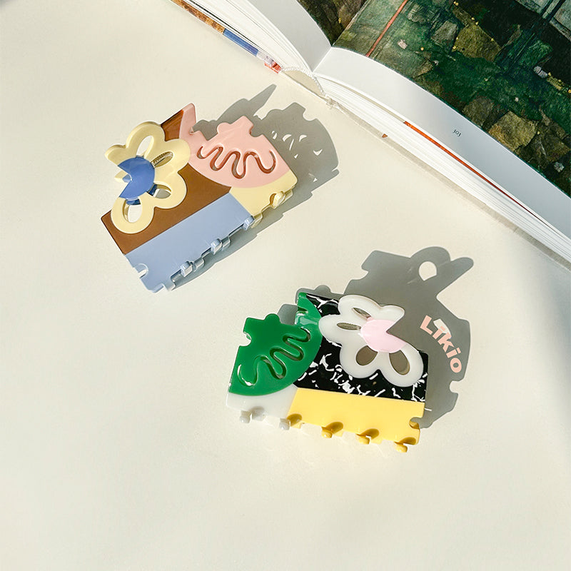 Paul’s Floral Puzzle Colorblock Hair Claw