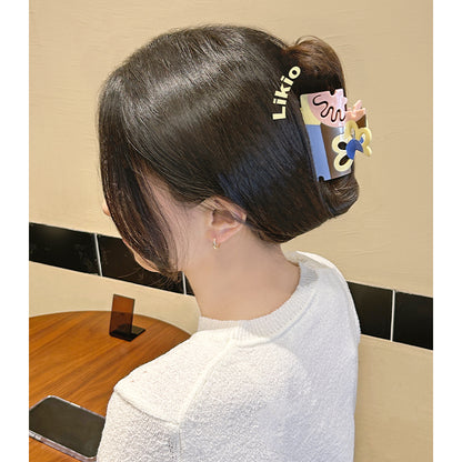 Paul’s Floral Puzzle Colorblock Hair Claw