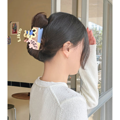 Paul’s Floral Puzzle Colorblock Hair Claw