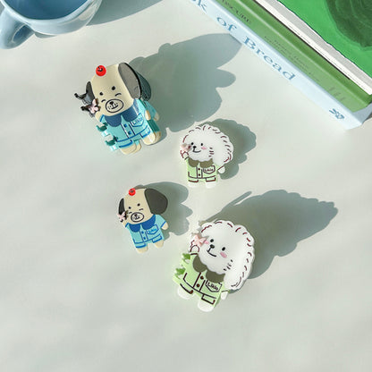 Dear Butterfly Puppy Illustration Hair Claw