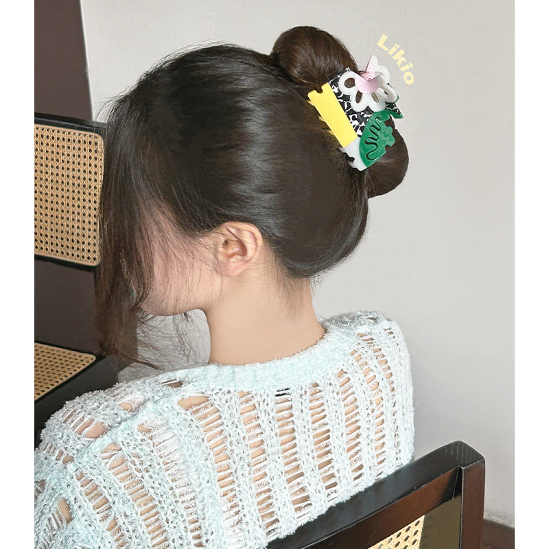 Paul’s Floral Puzzle Colorblock Hair Claw