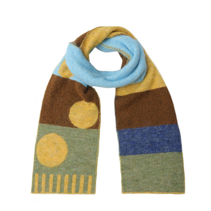 Doodle Buttons Color Block Scarf