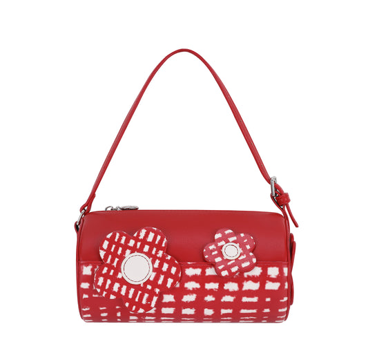 Likio x Xiaoxiao – Floral Patchwork Barrel Bag