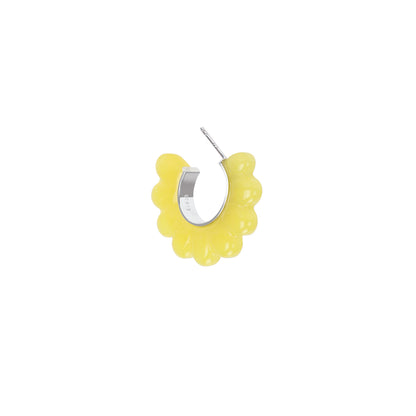 Coconut Holiday – Sculpted Gem Hoop Earrings