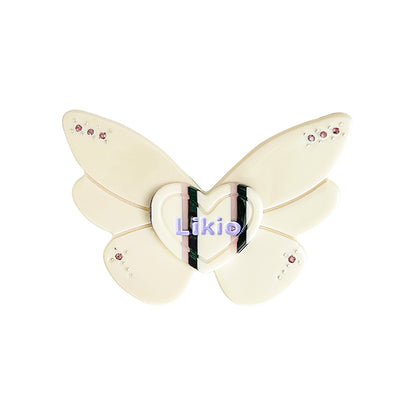 Heart petal butterfly clip