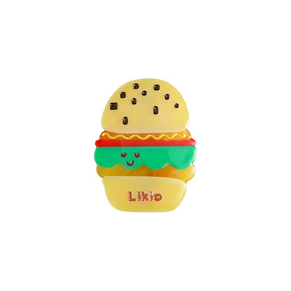 Smiley Burger Hair Claw & Clip
