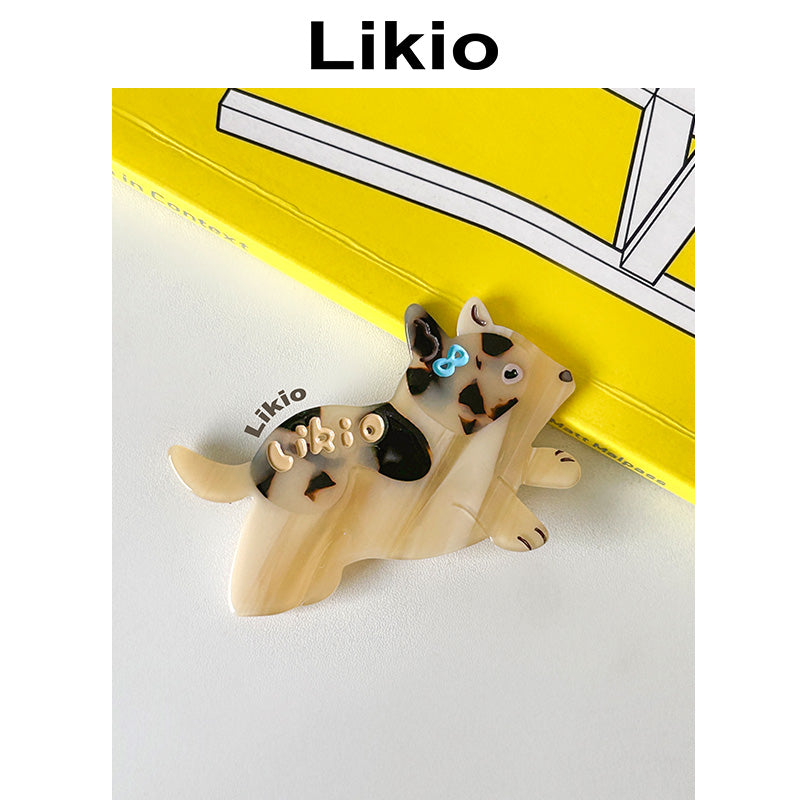 Cookie Pup Hand-Drawn Pattern Hair Clip